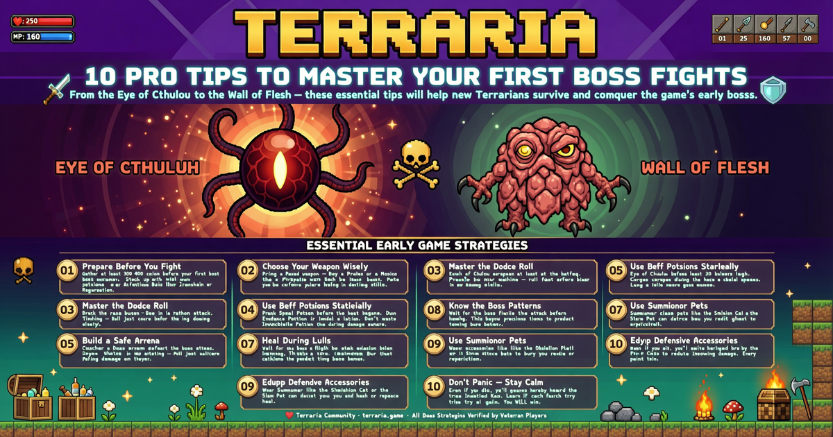 Terraria: 10 Pro Tips to Master Your First Boss Fights